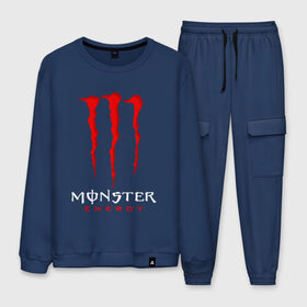 Мужской костюм хлопок с принтом MONSTER ENERGY в городе Новоалтайск, 100% хлопок | на свитшоте круглая горловина, мягкая резинка по низу. Брюки заужены к низу, на них два вида карманов: два “обычных” по бокам и два объемных, с клапанами, расположенные ниже линии бедра. Брюки с мягкой трикотажной резинкой на поясе и по низу штанин. В поясе для дополнительного комфорта — широкие завязки | black monster | bmx | claw | cybersport | energy | monster | monster energy | moto | motocross | race | sport | киберспорт | когти | монстер энерджи | монстр | мото | мотокросс | ралли | скейтбординг | спорт | т | энергия