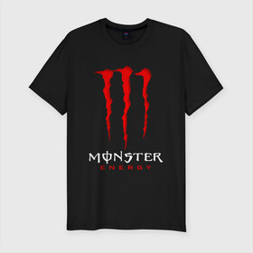 Мужская футболка хлопок Slim с принтом MONSTER ENERGY в городе Новоалтайск, 92% хлопок, 8% лайкра | приталенный силуэт, круглый вырез ворота, длина до линии бедра, короткий рукав | black monster | bmx | claw | cybersport | energy | monster | monster energy | moto | motocross | race | sport | киберспорт | когти | монстер энерджи | монстр | мото | мотокросс | ралли | скейтбординг | спорт | т | энергия