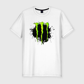 Мужская футболка хлопок Slim с принтом MONSTER ENERGY в городе Новоалтайск, 92% хлопок, 8% лайкра | приталенный силуэт, круглый вырез ворота, длина до линии бедра, короткий рукав | black monster | bmx | claw | cybersport | energy | monster | monster energy | moto | motocross | race | sport | киберспорт | когти | монстер энерджи | монстр | мото | мотокросс | ралли | скейтбординг | спорт | т | энергия