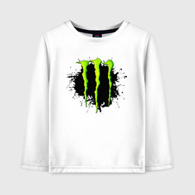 Детский лонгслив хлопок с принтом MONSTER ENERGY в городе Новоалтайск, 100% хлопок | круглый вырез горловины, полуприлегающий силуэт, длина до линии бедер | black monster | bmx | claw | cybersport | energy | monster | monster energy | moto | motocross | race | sport | киберспорт | когти | монстер энерджи | монстр | мото | мотокросс | ралли | скейтбординг | спорт | т | энергия