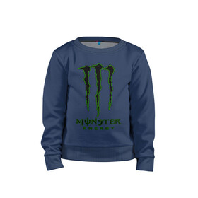 Детский свитшот хлопок с принтом MONSTER ENERGY в городе Новоалтайск, 100% хлопок | круглый вырез горловины, эластичные манжеты, пояс и воротник | black monster | bmx | claw | cybersport | energy | monster | monster energy | moto | motocross | race | sport | киберспорт | когти | монстер энерджи | монстр | мото | мотокросс | ралли | скейтбординг | спорт | т | энергия