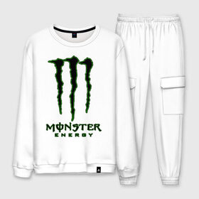 Мужской костюм хлопок с принтом MONSTER ENERGY в городе Новоалтайск, 100% хлопок | на свитшоте круглая горловина, мягкая резинка по низу. Брюки заужены к низу, на них два вида карманов: два “обычных” по бокам и два объемных, с клапанами, расположенные ниже линии бедра. Брюки с мягкой трикотажной резинкой на поясе и по низу штанин. В поясе для дополнительного комфорта — широкие завязки | black monster | bmx | claw | cybersport | energy | monster | monster energy | moto | motocross | race | sport | киберспорт | когти | монстер энерджи | монстр | мото | мотокросс | ралли | скейтбординг | спорт | т | энергия