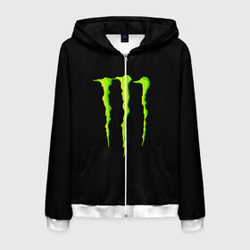 Мужская толстовка 3D на молнии с принтом MONSTER ENERGY в городе Новоалтайск, 100% полиэстер | длина до линии бедра, манжеты и пояс оформлены мягкой тканевой резинкой, двухслойный капюшон со шнурком для регулировки, спереди молния, по бокам два кармана | black monster | bmx | claw | cybersport | energy | monster | monster energy | moto | motocross | race | sport | киберспорт | когти | монстер энерджи | монстр | мото | мотокросс | ралли | скейтбординг | спорт | т | энергия