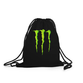 Рюкзак-мешок 3D с принтом MONSTER ENERGY в городе Новоалтайск, 100% полиэстер | плотность ткани — 200 г/м2, размер — 35 х 45 см; лямки — толстые шнурки, застежка на шнуровке, без карманов и подкладки | black monster | bmx | claw | cybersport | energy | monster | monster energy | moto | motocross | race | sport | киберспорт | когти | монстер энерджи | монстр | мото | мотокросс | ралли | скейтбординг | спорт | т | энергия