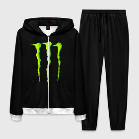 Мужской костюм 3D с принтом MONSTER ENERGY в городе Новоалтайск, 100% полиэстер | Манжеты и пояс оформлены тканевой резинкой, двухслойный капюшон со шнурком для регулировки, карманы спереди | Тематика изображения на принте: black monster | bmx | claw | cybersport | energy | monster | monster energy | moto | motocross | race | sport | киберспорт | когти | монстер энерджи | монстр | мото | мотокросс | ралли | скейтбординг | спорт | т | энергия
