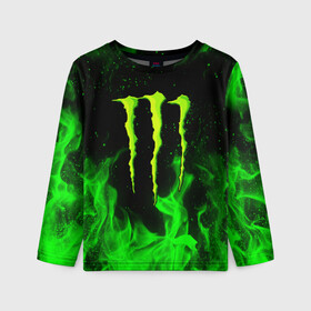 Детский лонгслив 3D с принтом MONSTER ENERGY в городе Новоалтайск, 100% полиэстер | длинные рукава, круглый вырез горловины, полуприлегающий силуэт
 | black monster | bmx | claw | cybersport | energy | monster | monster energy | moto | motocross | race | sport | киберспорт | когти | монстер энерджи | монстр | мото | мотокросс | ралли | скейтбординг | спорт | т | энергия
