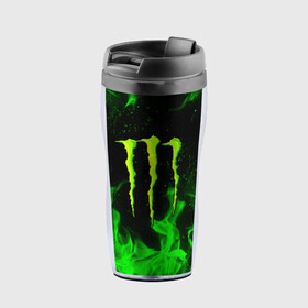 Термокружка-непроливайка с принтом MONSTER ENERGY в городе Новоалтайск, внутренняя часть — пищевой пластик, наружная часть — прозрачный пластик, между ними — полиграфическая вставка с рисунком | объем — 350 мл, герметичная крышка | black monster | bmx | claw | cybersport | energy | monster | monster energy | moto | motocross | race | sport | киберспорт | когти | монстер энерджи | монстр | мото | мотокросс | ралли | скейтбординг | спорт | т | энергия