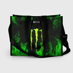 Сумка-шоппер 3D с принтом MONSTER ENERGY в городе Новоалтайск, 100% полиэстер | застегивается на металлическую кнопку; внутренний карман застегивается на молнию. Стенки укреплены специальным мягким материалом, чтобы защитить содержимое от несильных ударов
 | black monster | bmx | claw | cybersport | energy | monster | monster energy | moto | motocross | race | sport | киберспорт | когти | монстер энерджи | монстр | мото | мотокросс | ралли | скейтбординг | спорт | т | энергия