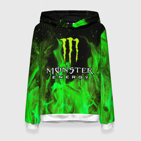Женская толстовка 3D с принтом MONSTER ENERGY в городе Новоалтайск, 100% полиэстер  | двухслойный капюшон со шнурком для регулировки, мягкие манжеты на рукавах и по низу толстовки, спереди карман-кенгуру с мягким внутренним слоем. | black monster | bmx | claw | cybersport | energy | monster | monster energy | moto | motocross | race | sport | киберспорт | когти | монстер энерджи | монстр | мото | мотокросс | ралли | скейтбординг | спорт | т | энергия