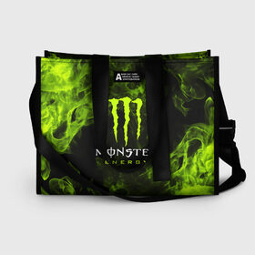 Сумка-шоппер 3D с принтом MONSTER ENERGY в городе Новоалтайск, 100% полиэстер | застегивается на металлическую кнопку; внутренний карман застегивается на молнию. Стенки укреплены специальным мягким материалом, чтобы защитить содержимое от несильных ударов
 | black monster | bmx | claw | cybersport | energy | monster | monster energy | moto | motocross | race | sport | киберспорт | когти | монстер энерджи | монстр | мото | мотокросс | ралли | скейтбординг | спорт | т | энергия