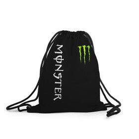 Рюкзак-мешок 3D с принтом MONSTER ENERGY в городе Новоалтайск, 100% полиэстер | плотность ткани — 200 г/м2, размер — 35 х 45 см; лямки — толстые шнурки, застежка на шнуровке, без карманов и подкладки | black monster | bmx | claw | cybersport | energy | monster | monster energy | moto | motocross | race | sport | киберспорт | когти | монстер энерджи | монстр | мото | мотокросс | ралли | скейтбординг | спорт | т | энергия