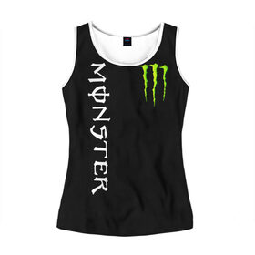 Женская майка 3D с принтом MONSTER ENERGY в городе Новоалтайск, 100% полиэстер | круглая горловина, прямой силуэт, длина до линии бедра | black monster | bmx | claw | cybersport | energy | monster | monster energy | moto | motocross | race | sport | киберспорт | когти | монстер энерджи | монстр | мото | мотокросс | ралли | скейтбординг | спорт | т | энергия
