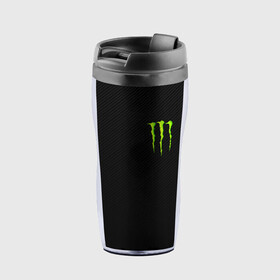 Термокружка-непроливайка с принтом MONSTER ENERGY в городе Новоалтайск, внутренняя часть — пищевой пластик, наружная часть — прозрачный пластик, между ними — полиграфическая вставка с рисунком | объем — 350 мл, герметичная крышка | black monster | bmx | claw | cybersport | energy | monster | monster energy | moto | motocross | race | sport | киберспорт | когти | монстер энерджи | монстр | мото | мотокросс | ралли | скейтбординг | спорт | т | энергия