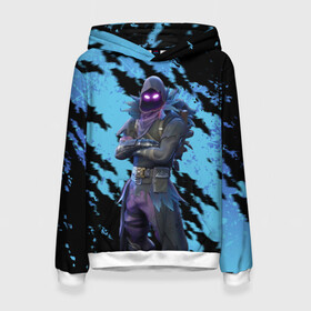 Женская толстовка 3D с принтом FORTNITE RAVEN. в городе Новоалтайск, 100% полиэстер  | двухслойный капюшон со шнурком для регулировки, мягкие манжеты на рукавах и по низу толстовки, спереди карман-кенгуру с мягким внутренним слоем. | archetype | fortnite | fortnite 2 | fortnite x | ikonik | marshmello | raven | архетип | ворон | иконик | маршмелло | фортнайт | фортнайт 2 | фортнайт глава 2