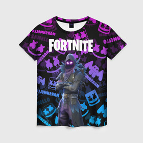Женская футболка 3D с принтом FORTNITE RAVEN. в городе Новоалтайск, 100% полиэфир ( синтетическое хлопкоподобное полотно) | прямой крой, круглый вырез горловины, длина до линии бедер | archetype | fortnite | fortnite 2 | fortnite x | ikonik | marshmello | raven | архетип | ворон | иконик | маршмелло | фортнайт | фортнайт 2 | фортнайт глава 2