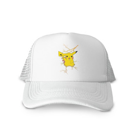 Кепка тракер с сеткой с принтом Pikachu в городе Новоалтайск, трикотажное полотно; задняя часть — сетка | длинный козырек, универсальный размер, пластиковая застежка | Тематика изображения на принте: anime | pikachu | pokemon | pokemon logo | аниме | анимэ | пика | пикачу | покемон | покемон постер | эш и пикачу | эш кетчум | япония | японский