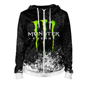 Женская толстовка 3D на молнии с принтом MONSTER ENERGY в городе Новоалтайск, 100% полиэстер | длина до линии бедра, манжеты и пояс оформлены мягкой тканевой резинкой, двухслойный капюшон со шнурком для регулировки, спереди молния, по бокам два кармана | black monster | bmx | claw | cybersport | energy | monster | monster energy | moto | motocross | race | sport | киберспорт | когти | монстер энерджи | монстр | мото | мотокросс | ралли | скейтбординг | спорт | т | энергия