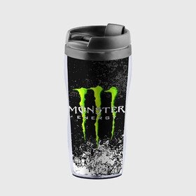 Термокружка-непроливайка с принтом MONSTER ENERGY в городе Новоалтайск, внутренняя часть — пищевой пластик, наружная часть — прозрачный пластик, между ними — полиграфическая вставка с рисунком | объем — 350 мл, герметичная крышка | black monster | bmx | claw | cybersport | energy | monster | monster energy | moto | motocross | race | sport | киберспорт | когти | монстер энерджи | монстр | мото | мотокросс | ралли | скейтбординг | спорт | т | энергия
