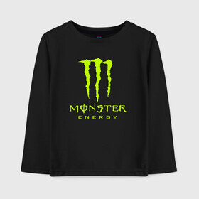 Детский лонгслив хлопок с принтом MONSTER ENERGY в городе Новоалтайск, 100% хлопок | круглый вырез горловины, полуприлегающий силуэт, длина до линии бедер | black monster | bmx | claw | cybersport | energy | monster | monster energy | moto | motocross | race | sport | киберспорт | когти | монстер энерджи | монстр | мото | мотокросс | ралли | скейтбординг | спорт | т | энергия