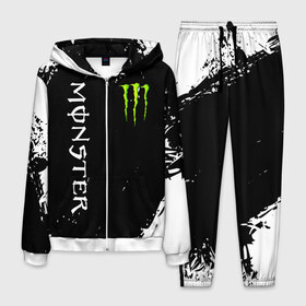 Мужской костюм 3D с принтом MONSTER ENERGY в городе Новоалтайск, 100% полиэстер | Манжеты и пояс оформлены тканевой резинкой, двухслойный капюшон со шнурком для регулировки, карманы спереди | Тематика изображения на принте: black monster | bmx | claw | cybersport | energy | monster | monster energy | moto | motocross | race | sport | киберспорт | когти | монстер энерджи | монстр | мото | мотокросс | ралли | скейтбординг | спорт | т | энергия