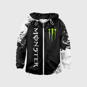 Детская ветровка 3D с принтом MONSTER ENERGY  в городе Новоалтайск, 100% полиэстер | подол и капюшон оформлены резинкой с фиксаторами, по бокам два кармана без застежек, один потайной карман на груди | black monster | bmx | claw | cybersport | energy | monster | monster energy | moto | motocross | race | sport | киберспорт | когти | монстер энерджи | монстр | мото | мотокросс | ралли | скейтбординг | спорт | т | энергия