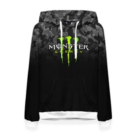 Женская толстовка 3D с принтом MONSTER ENERGY в городе Новоалтайск, 100% полиэстер  | двухслойный капюшон со шнурком для регулировки, мягкие манжеты на рукавах и по низу толстовки, спереди карман-кенгуру с мягким внутренним слоем. | black monster | bmx | claw | cybersport | energy | monster | monster energy | moto | motocross | race | sport | киберспорт | когти | монстер энерджи | монстр | мото | мотокросс | ралли | скейтбординг | спорт | т | энергия