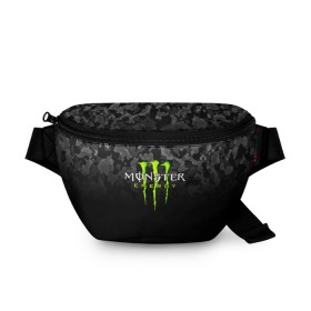 Поясная сумка 3D с принтом MONSTER ENERGY в городе Новоалтайск, 100% полиэстер | плотная ткань, ремень с регулируемой длиной, внутри несколько карманов для мелочей, основное отделение и карман с обратной стороны сумки застегиваются на молнию | black monster | bmx | claw | cybersport | energy | monster | monster energy | moto | motocross | race | sport | киберспорт | когти | монстер энерджи | монстр | мото | мотокросс | ралли | скейтбординг | спорт | т | энергия