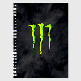 Тетрадь с принтом MONSTER ENERGY в городе Новоалтайск, 100% бумага | 48 листов, плотность листов — 60 г/м2, плотность картонной обложки — 250 г/м2. Листы скреплены сбоку удобной пружинной спиралью. Уголки страниц и обложки скругленные. Цвет линий — светло-серый
 | Тематика изображения на принте: black monster | bmx | claw | cybersport | energy | monster | monster energy | moto | motocross | race | sport | киберспорт | когти | монстер энерджи | монстр | мото | мотокросс | ралли | скейтбординг | спорт | т | энергия