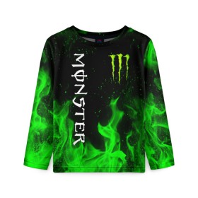 Детский лонгслив 3D с принтом MONSTER ENERGY в городе Новоалтайск, 100% полиэстер | длинные рукава, круглый вырез горловины, полуприлегающий силуэт
 | black monster | bmx | claw | cybersport | energy | monster | monster energy | moto | motocross | race | sport | киберспорт | когти | монстер энерджи | монстр | мото | мотокросс | ралли | скейтбординг | спорт | т | энергия