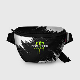Поясная сумка 3D с принтом MONSTER ENERGY  в городе Новоалтайск, 100% полиэстер | плотная ткань, ремень с регулируемой длиной, внутри несколько карманов для мелочей, основное отделение и карман с обратной стороны сумки застегиваются на молнию | black monster | bmx | claw | cybersport | energy | monster | monster energy | moto | motocross | race | sport | киберспорт | когти | монстер энерджи | монстр | мото | мотокросс | ралли | скейтбординг | спорт | т | энергия