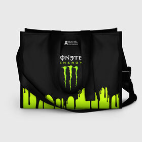 Сумка-шоппер 3D с принтом MONSTER ENERGY в городе Новоалтайск, 100% полиэстер | застегивается на металлическую кнопку; внутренний карман застегивается на молнию. Стенки укреплены специальным мягким материалом, чтобы защитить содержимое от несильных ударов
 | black monster | bmx | claw | cybersport | energy | monster | monster energy | moto | motocross | race | sport | киберспорт | когти | монстер энерджи | монстр | мото | мотокросс | ралли | скейтбординг | спорт | т | энергия