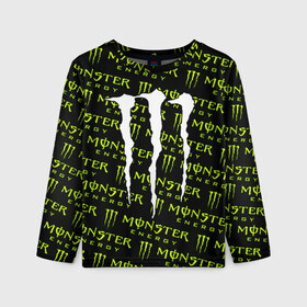 Детский лонгслив 3D с принтом MONSTER ENERGY  в городе Новоалтайск, 100% полиэстер | длинные рукава, круглый вырез горловины, полуприлегающий силуэт
 | black monster | bmx | claw | cybersport | energy | monster | monster energy | moto | motocross | race | sport | киберспорт | когти | монстер энерджи | монстр | мото | мотокросс | ралли | скейтбординг | спорт | т | энергия