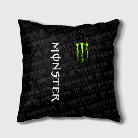 Подушка 3D с принтом MONSTER ENERGY  в городе Новоалтайск, наволочка – 100% полиэстер, наполнитель – холлофайбер (легкий наполнитель, не вызывает аллергию). | состоит из подушки и наволочки. Наволочка на молнии, легко снимается для стирки | black monster | bmx | claw | cybersport | energy | monster | monster energy | moto | motocross | race | sport | киберспорт | когти | монстер энерджи | монстр | мото | мотокросс | ралли | скейтбординг | спорт | т | энергия
