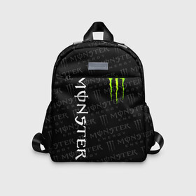 Детский рюкзак 3D с принтом MONSTER ENERGY  в городе Новоалтайск, 100% полиэстер | лямки с регулируемой длиной, сверху петелька, чтобы рюкзак можно было повесить на вешалку. Основное отделение закрывается на молнию, как и внешний карман. Внутри дополнительный карман. По бокам два дополнительных кармашка | black monster | bmx | claw | cybersport | energy | monster | monster energy | moto | motocross | race | sport | киберспорт | когти | монстер энерджи | монстр | мото | мотокросс | ралли | скейтбординг | спорт | т | энергия
