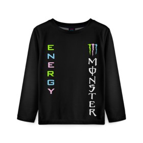 Детский лонгслив 3D с принтом MONSTER ENERGY (Z) в городе Новоалтайск, 100% полиэстер | длинные рукава, круглый вырез горловины, полуприлегающий силуэт
 | black monster | bmx | claw | cybersport | energy | monster | monster energy | moto | motocross | race | sport | киберспорт | когти | монстер энерджи | монстр | мото | мотокросс | ралли | скейтбординг | спорт | энергия