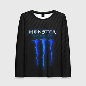 Женский лонгслив 3D с принтом MONSTER ENERGY (Z) в городе Новоалтайск, 100% полиэстер | длинные рукава, круглый вырез горловины, полуприлегающий силуэт | Тематика изображения на принте: black monster | bmx | claw | cybersport | energy | monster | monster energy | moto | motocross | race | sport | киберспорт | когти | монстер энерджи | монстр | мото | мотокросс | ралли | скейтбординг | спорт | т | энергия