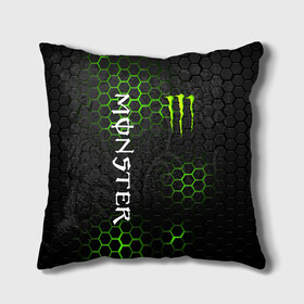 Подушка 3D с принтом MONSTER ENERGY  в городе Новоалтайск, наволочка – 100% полиэстер, наполнитель – холлофайбер (легкий наполнитель, не вызывает аллергию). | состоит из подушки и наволочки. Наволочка на молнии, легко снимается для стирки | black monster | bmx | claw | cybersport | energy | monster | monster energy | moto | motocross | race | sport | киберспорт | когти | монстер энерджи | монстр | мото | мотокросс | ралли | скейтбординг | спорт | т | энергия