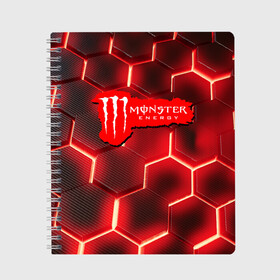 Тетрадь с принтом MONSTER ENERGY (Z) в городе Новоалтайск, 100% бумага | 48 листов, плотность листов — 60 г/м2, плотность картонной обложки — 250 г/м2. Листы скреплены сбоку удобной пружинной спиралью. Уголки страниц и обложки скругленные. Цвет линий — светло-серый
 | black monster | bmx | claw | cybersport | energy | monster | monster energy | moto | motocross | race | sport | киберспорт | когти | монстер энерджи | монстр | мото | мотокросс | ралли | скейтбординг | спорт | т | энергия