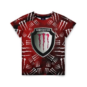 Детская футболка 3D с принтом MONSTER ENERGY (Z) в городе Новоалтайск, 100% гипоаллергенный полиэфир | прямой крой, круглый вырез горловины, длина до линии бедер, чуть спущенное плечо, ткань немного тянется | Тематика изображения на принте: black monster | bmx | claw | cybersport | energy | monster | monster energy | moto | motocross | race | sport | киберспорт | когти | монстер энерджи | монстр | мото | мотокросс | ралли | скейтбординг | спорт | т | энергия