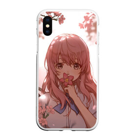 Чехол для iPhone XS Max матовый с принтом Koe no Katachi в городе Новоалтайск, Силикон | Область печати: задняя сторона чехла, без боковых панелей | Тематика изображения на принте: a silent voice | anime | koe no katachi | аниме | форма голоса