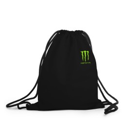 Рюкзак-мешок 3D с принтом MONSTER ENERGY (+спина) (Z) в городе Новоалтайск, 100% полиэстер | плотность ткани — 200 г/м2, размер — 35 х 45 см; лямки — толстые шнурки, застежка на шнуровке, без карманов и подкладки | black monster | bmx | claw | cybersport | energy | monster | monster energy | moto | motocross | race | sport | киберспорт | когти | монстер энерджи | монстр | мото | мотокросс | ралли | скейтбординг | спорт | т | энергия