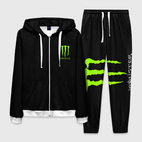 Мужской костюм 3D с принтом MONSTER ENERGY (+спина) (Z) в городе Новоалтайск, 100% полиэстер | Манжеты и пояс оформлены тканевой резинкой, двухслойный капюшон со шнурком для регулировки, карманы спереди | black monster | bmx | claw | cybersport | energy | monster | monster energy | moto | motocross | race | sport | киберспорт | когти | монстер энерджи | монстр | мото | мотокросс | ралли | скейтбординг | спорт | т | энергия
