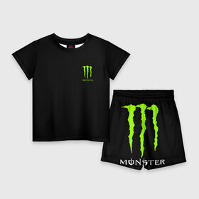 Детский костюм с шортами 3D с принтом MONSTER ENERGY (+спина) (Z) в городе Новоалтайск,  |  | Тематика изображения на принте: black monster | bmx | claw | cybersport | energy | monster | monster energy | moto | motocross | race | sport | киберспорт | когти | монстер энерджи | монстр | мото | мотокросс | ралли | скейтбординг | спорт | т | энергия
