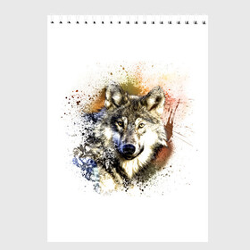 Скетчбук с принтом Wolf в городе Новоалтайск, 100% бумага
 | 48 листов, плотность листов — 100 г/м2, плотность картонной обложки — 250 г/м2. Листы скреплены сверху удобной пружинной спиралью | акварель. | арт | взгляд волка | волк | волк акварель | животные | картинка | краски | портрет волка | рисунок | хищник