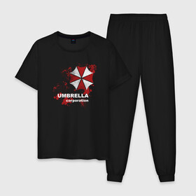 Мужская пижама хлопок с принтом Umbrella в городе Новоалтайск, 100% хлопок | брюки и футболка прямого кроя, без карманов, на брюках мягкая резинка на поясе и по низу штанин
 | resident evil | s.t.a.r.s | stars | umbrella | umbrella corp | амбрелла | корпорация амбрелла | обитель зла | обитель зла ремейк | резидент | резидент ивл | резик | старс
