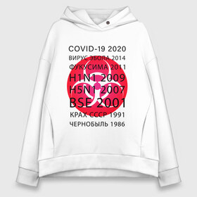 Женское худи Oversize хлопок с принтом ВЕТЕРАН АПОКАЛИПСИСА (Z) в городе Новоалтайск, френч-терри — 70% хлопок, 30% полиэстер. Мягкий теплый начес внутри —100% хлопок | боковые карманы, эластичные манжеты и нижняя кромка, капюшон на магнитной кнопке | apocalypse | biohazard | covid | covid 19 | апокалипсис | биохазард | конец света | коронавирус | ссср | фукусима | чернобыль | эбола | эпидемия
