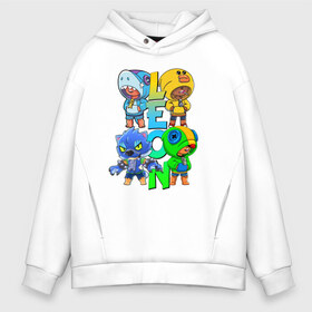 Мужское худи Oversize хлопок с принтом Brawl Stars Leon Quattro в городе Новоалтайск, френч-терри — 70% хлопок, 30% полиэстер. Мягкий теплый начес внутри —100% хлопок | боковые карманы, эластичные манжеты и нижняя кромка, капюшон на магнитной кнопке | brawl leon | brawl stars | leon | leon green | leon sally | leon shark | leon wolf | бравл старс | леон | леон акула | леон бравл | леон волк | леон салли