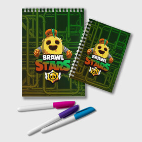 Блокнот с принтом Brawl Stars Robot Spike в городе Новоалтайск, 100% бумага | 48 листов, плотность листов — 60 г/м2, плотность картонной обложки — 250 г/м2. Листы скреплены удобной пружинной спиралью. Цвет линий — светло-серый
 | Тематика изображения на принте: brawl | brawl stars | brawl stars spike robot | spike | spike robot | бравл | бравл кактус | бравл спайк | бравл старс | кактус | робоспайк | спайк | спайк бравл старс