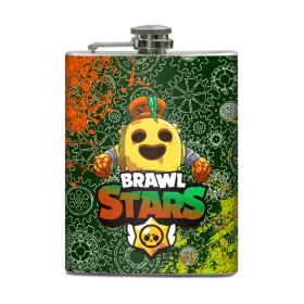 Фляга с принтом Brawl Stars Robot Spike в городе Новоалтайск, металлический корпус | емкость 0,22 л, размер 125 х 94 мм. Виниловая наклейка запечатывается полностью | Тематика изображения на принте: brawl | brawl stars | robospike | robot spike | spike | бравл | бравл кактус | бравл спайк | бравл старс | кактус | робоспайк | робот спайк | спайк | спайк робот