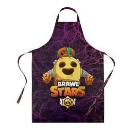 Фартук 3D с принтом Brawl Stars Robot Spike в городе Новоалтайск, 100% полиэстер | общий размер — 65 х 85 см, ширина нагрудника — 26 см, горловина — 53 см, длина завязок — 54 см, общий обхват в поясе — 173 см. Принт на завязках и на горловине наносится с двух сторон, на основной части фартука — только с внешней стороны | brawl stars | brawl stars spike robot | spike | spike robot | бравл кактус | бравл спайк | бравл старс | кактус | робоспайк | спайк | спайк бравл старс